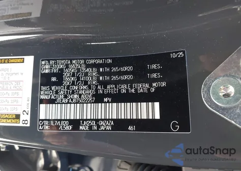 2026 Toyota Land Cruiser from USA, damaged, VIN JTEABFAJ8T5022257